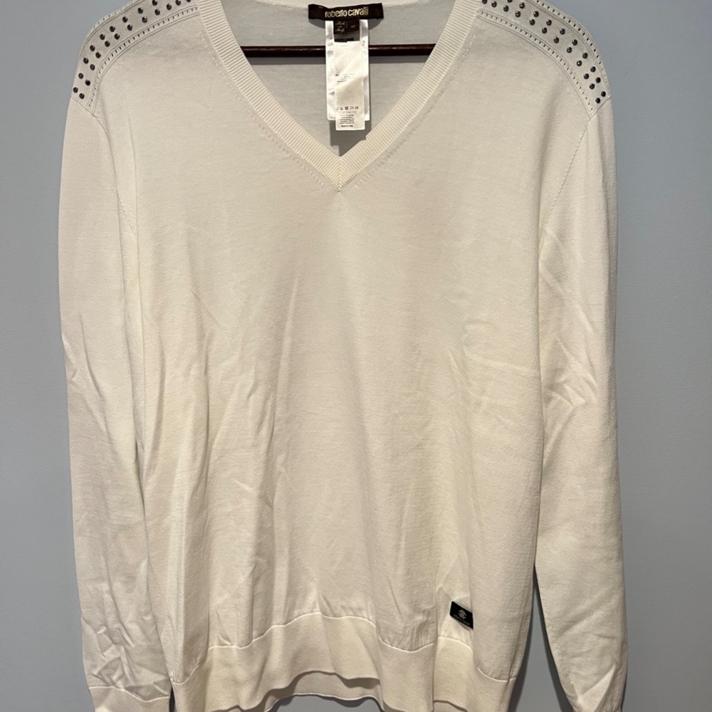 Roberto Cavalli V-Neck Knit Lightweight Sweater
